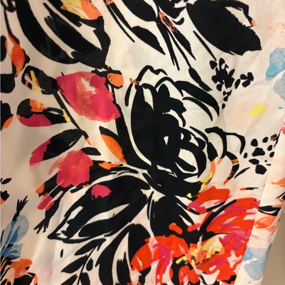 Wide-Leg Swim Coverup Pants with Bright Floral Print - Picture 2 of 4